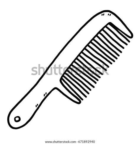 Comb Cartoon Vector Illustration Black White Stock Vector .
